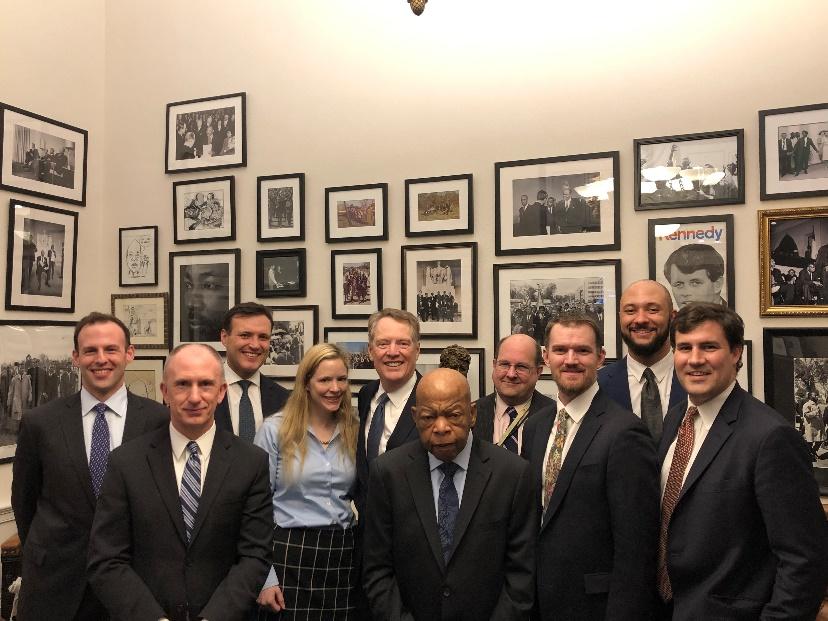 Congressman John Lewis poses with Ambassador Robert Lighthizer,